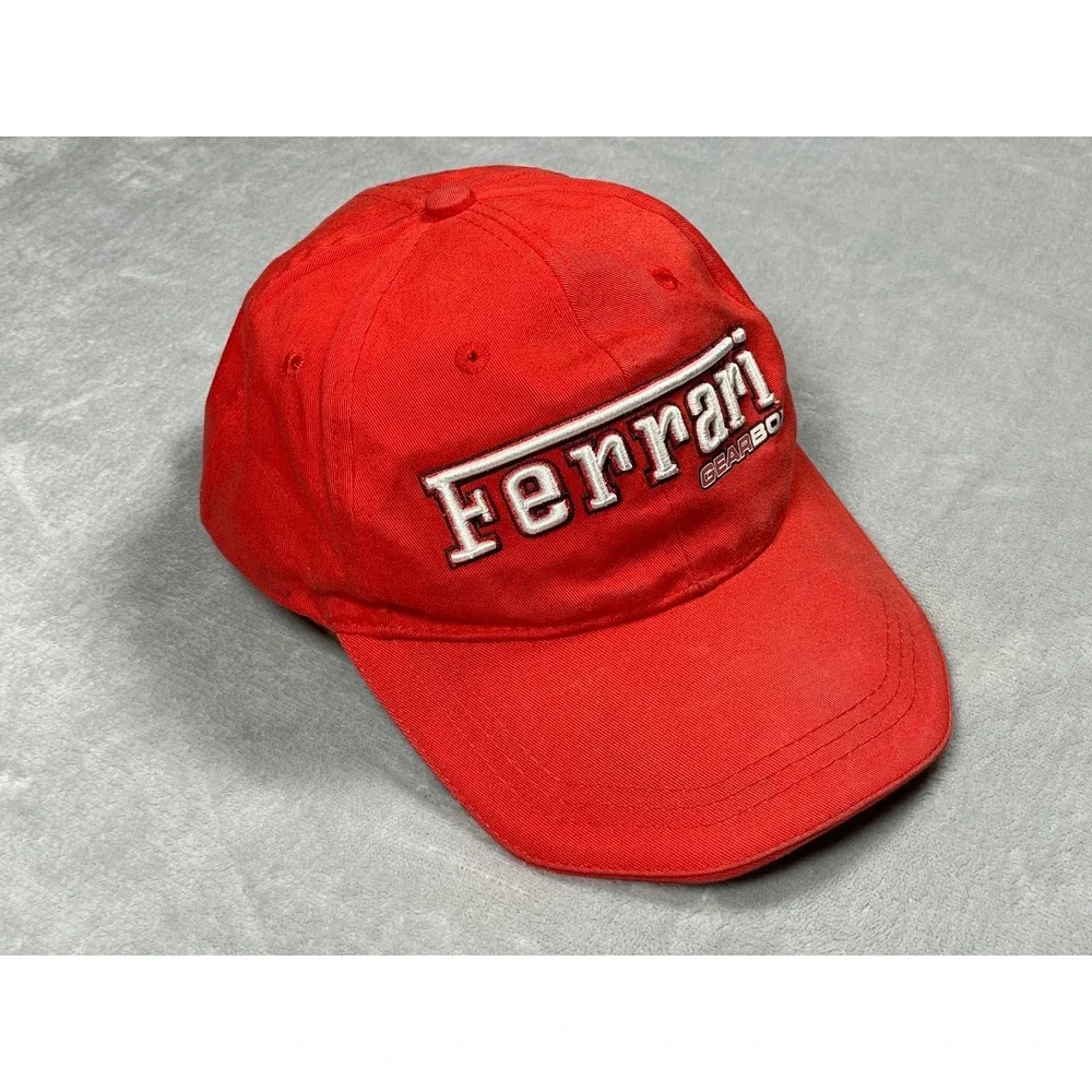 Ferrari Gearbox Hat Red Strapback Cap Embroidered Racing Formula 1 F1 Italy